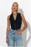jean wide leg με ασύμμετρο κούμπωμα μπλε ανοιχτό