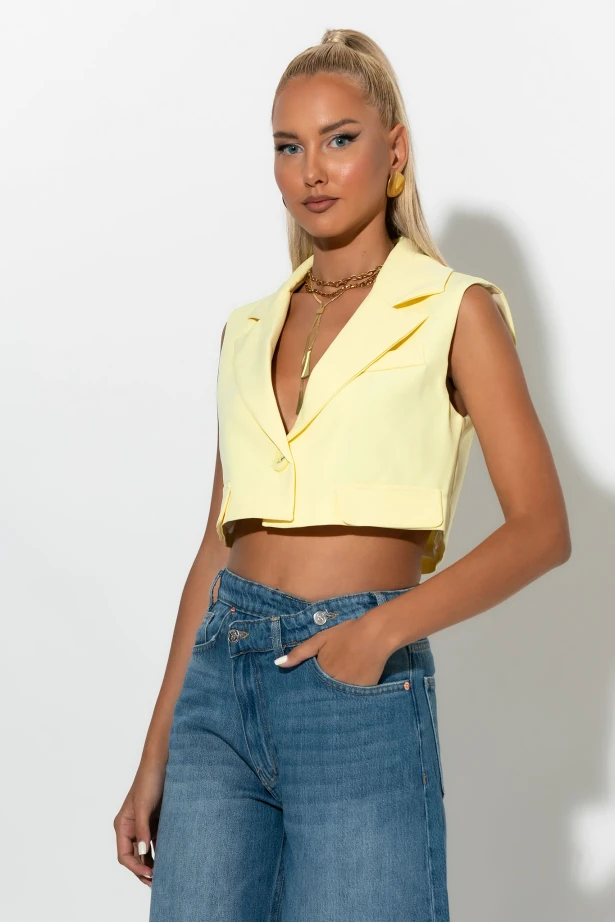 jean wide leg με ασύμμετρο κούμπωμα μπλε σκούρο