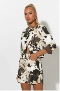 Jean σορτς cow print μπεζ