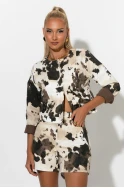 Jean σορτς cow print μπεζ