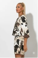 Jean σορτς cow print μπεζ