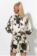Jean σορτς cow print μπεζ