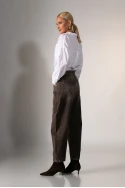 Jean baggy barrel με ραφές καφέ