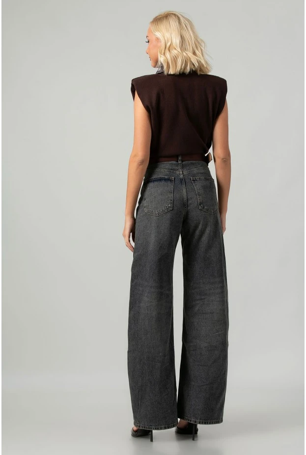Jean wide leg dirty blue