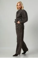 Jean balloon fit leopard print καφέ