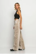 Jean wide leg snake print μπεζ Jean wide leg snake print μπεζ