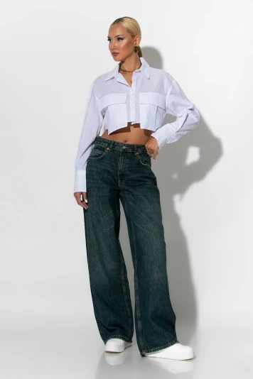 Baggy loose fit  jean dirty blue