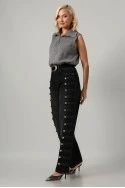 Jean straight leg military μαύρο