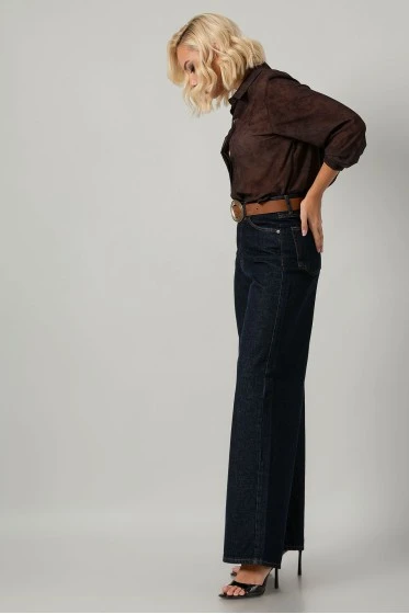 Jean wide leg μπλε ντένιμ