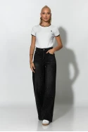 Jean wide leg με στρας μαύρο Jean wide leg με στρας μαύρο