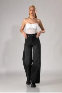 Jean loose fit wide leg ανθρακί