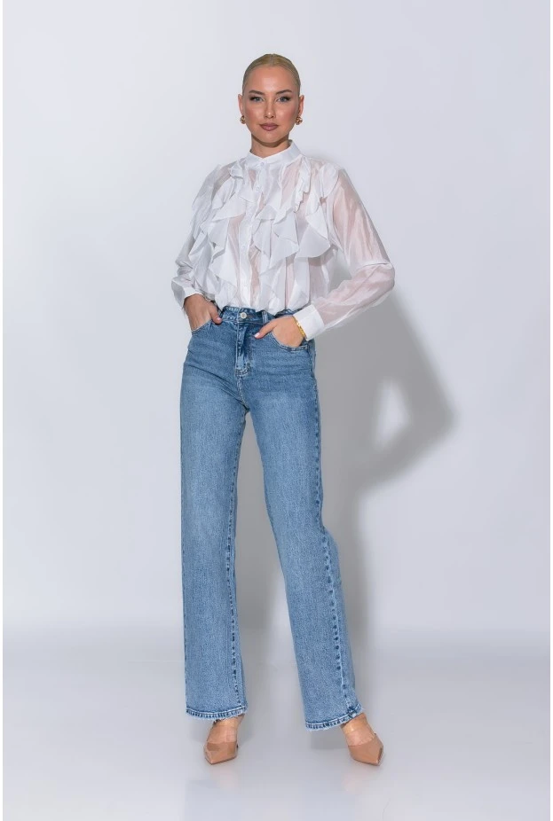 Jean straight leg μπλε