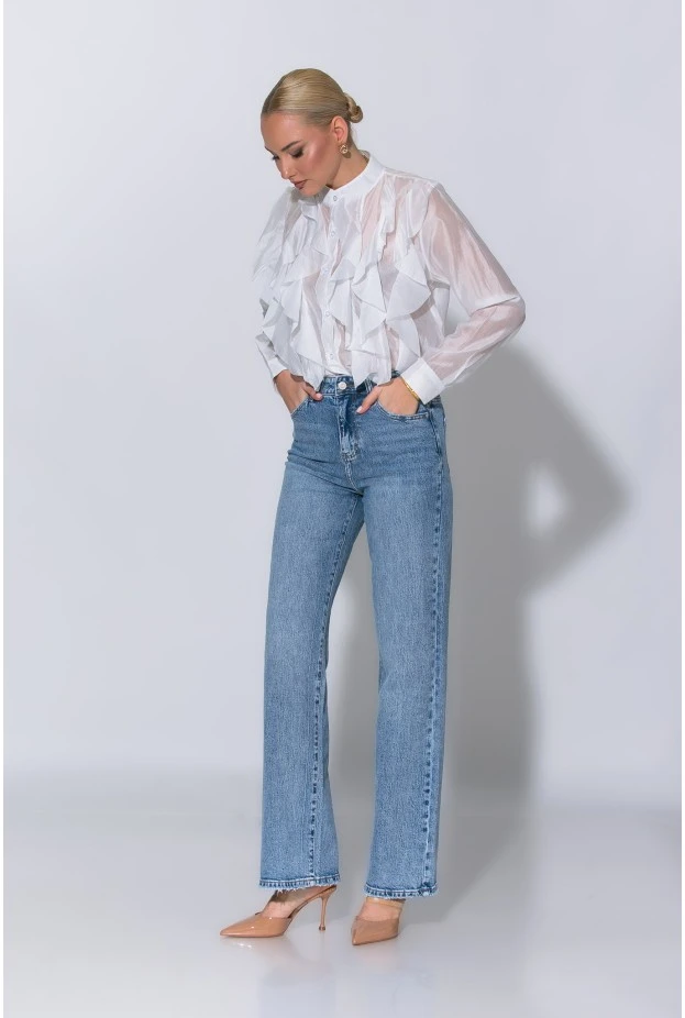 Jean straight leg μπλε