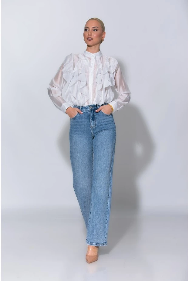 Jean straight leg μπλε
