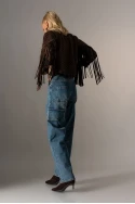 Boyfriend jean με σχέδια ραφές πίσω μπλε Boyfriend jean με σχέδια ραφές πίσω μπλε