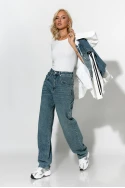 Boyfriend jean με σχέδια ραφές πίσω μπλε Boyfriend jean με σχέδια ραφές πίσω μπλε