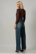 Jean wide leg μπλε