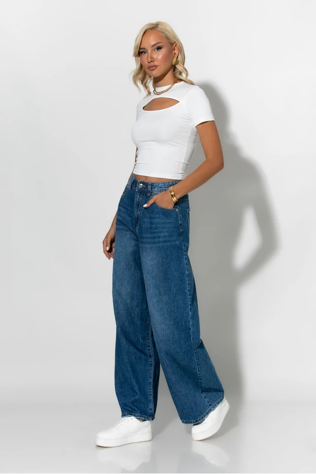 Jean wide leg μπλε Jean wide leg μπλε