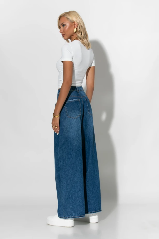 Jean wide leg μπλε Jean wide leg μπλε