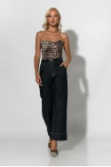 Jean straight fit με ρεβέρ μπλε ντένιμ Jean straight fit με ρεβέρ μπλε ντένιμ