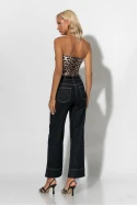Jean straight fit με ρεβέρ μπλε ντένιμ Jean straight fit με ρεβέρ μπλε ντένιμ