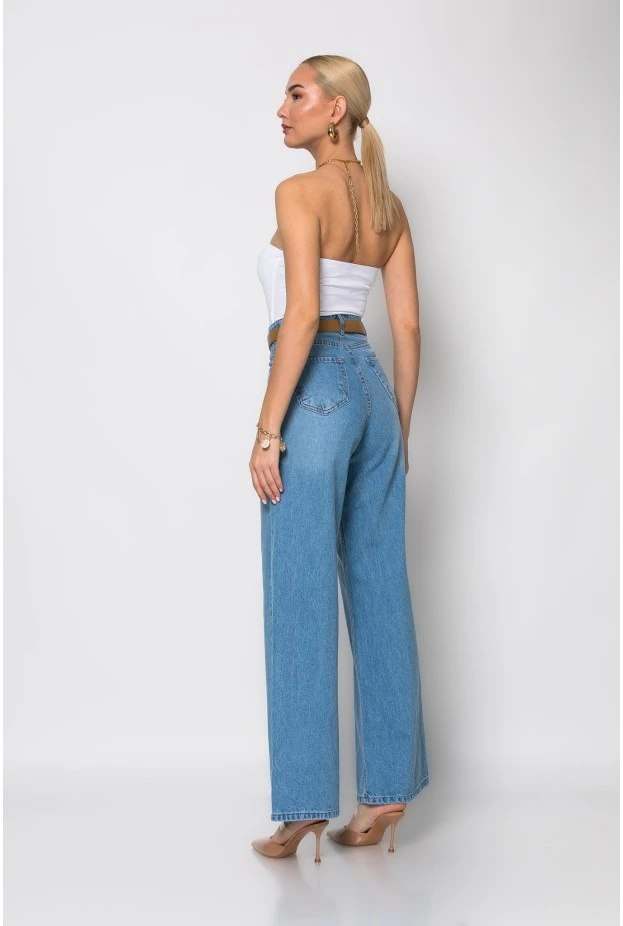Jean wide leg high rise μπλε ανοιχτό