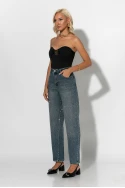 Jean baggy balloon με στρας μπλε 