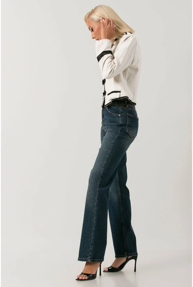 Jean straight leg μπλε σκούρο