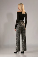Jean straight leg leopard print γκρι