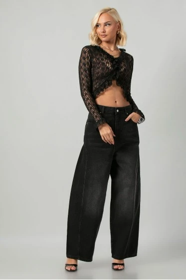 Jean baggy loose fit μαύρο