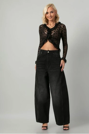 Jean baggy loose fit μαύρο