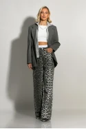 Boxer jean straight leg leopard print γκρι Boxer jean straight leg leopard print γκρι