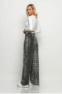Boxer jean straight leg leopard print γκρι Boxer jean straight leg leopard print γκρι