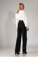 Jean straight leg με στρας μαύρο