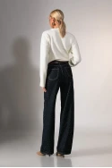 Jean straight leg με στρας μπλε ντένιμ