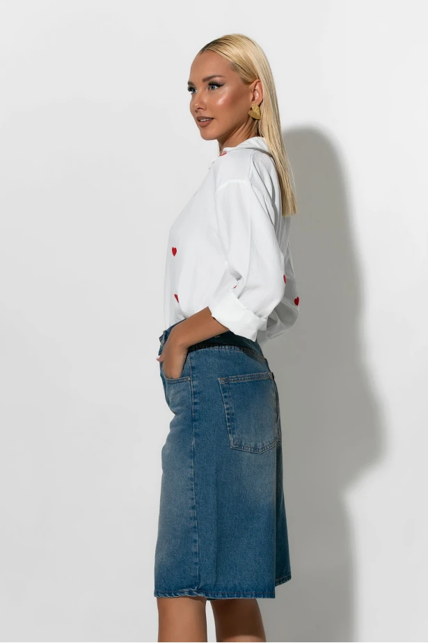 Jean baggy βερμούδα μπλε Jean baggy βερμούδα μπλε