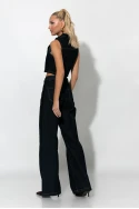 Jean wide leg με ζωνάκι μπλε ντένιμ