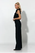 Jean wide leg με ζωνάκι μπλε ντένιμ