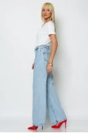 Jean wide leg με ζωνάκι μπλε ανοιχτό