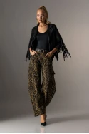 Jean baggy leopard print χακί Jean baggy leopard print χακί