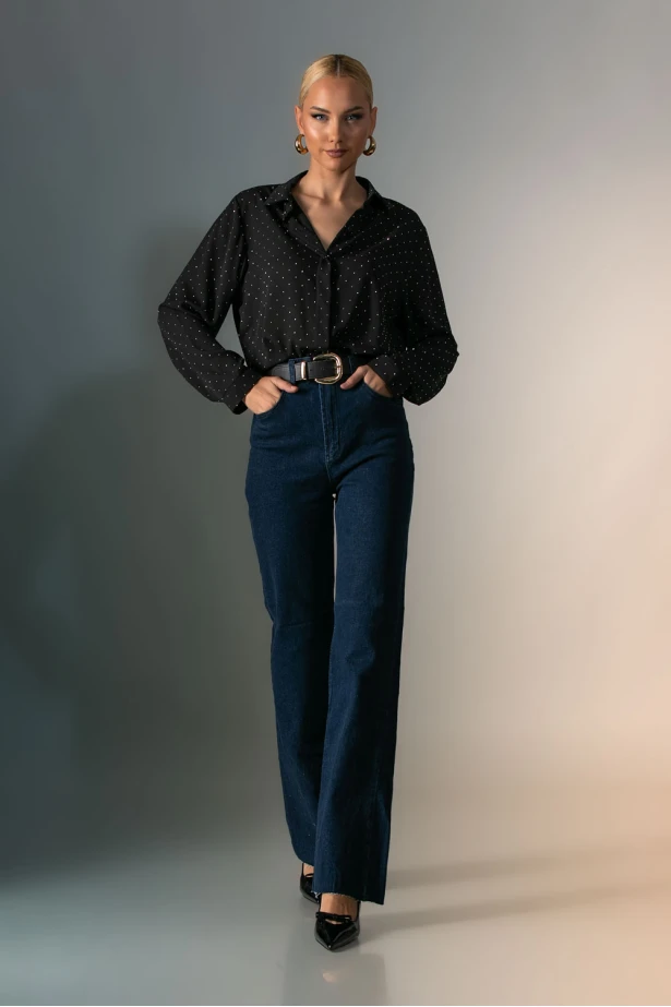 Jean παντελόνι straight leg μπλε ντένιμ  Jean παντελόνι straight leg μπλε ντένιμ