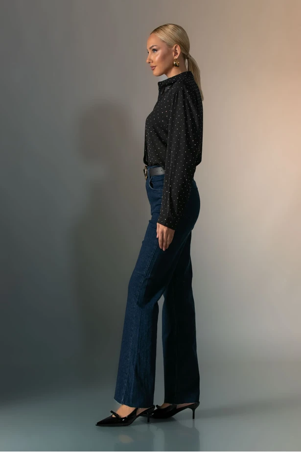 Jean παντελόνι straight leg μπλε ντένιμ  Jean παντελόνι straight leg μπλε ντένιμ