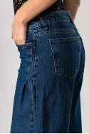 Jean loose fit με κουφόπιετα στο πλάι μπλε