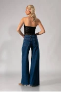 Jean loose fit με κουφόπιετα στο πλάι μπλε