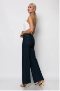 Jean flared fit low rise με ζωνάκι μπλε ντενιμ