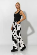 Jean wide leg cow print μαύρο Jean wide leg cow print μαύρο