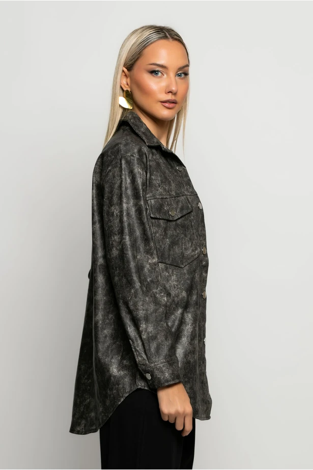 Leather jacket γκρι Leather jacket γκρι