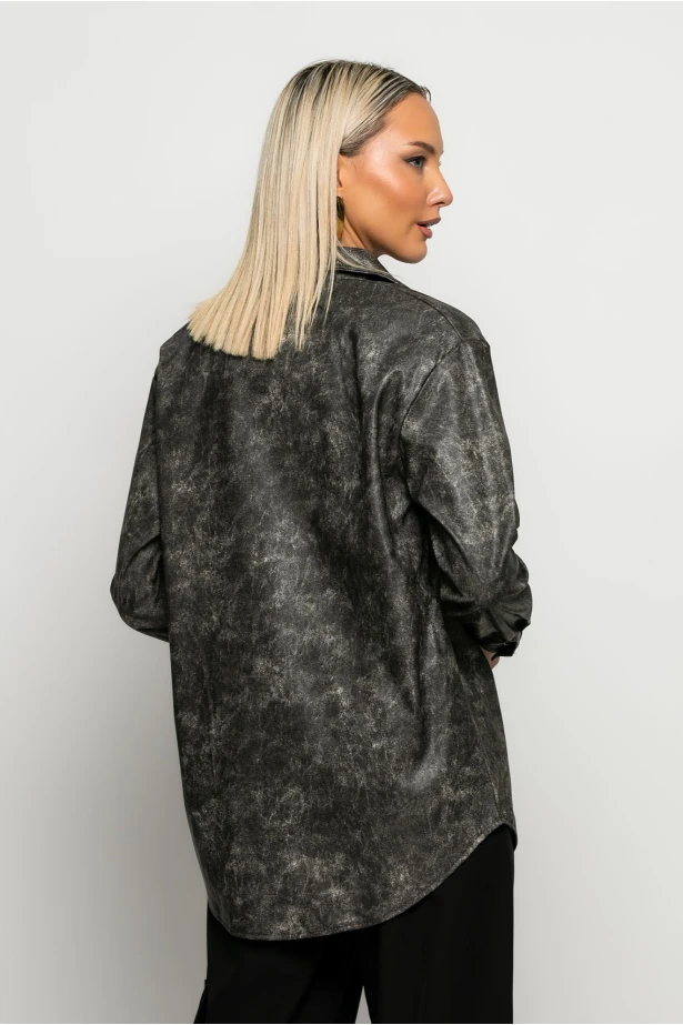 Leather jacket γκρι Leather jacket γκρι