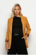 Blazer με leopard φόδρα μουσταρδί Blazer με leopard φόδρα μουσταρδί