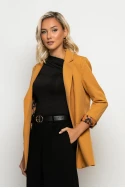 Blazer με leopard φόδρα μουσταρδί Blazer με leopard φόδρα μουσταρδί